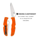 Spyderco Endura 4 Lightweight Signature Orange PlainEdge Blade Folding Knife