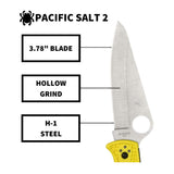 Spyderco Pacific Salt 2 Yellow Folding Knife with H1 PlainEdge Blade