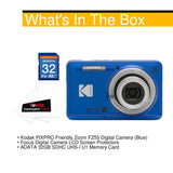 Kodak PIXPRO Friendly Zoom FZ55 Digital Camera (Blue) with Camera Screen Protectors Bundle