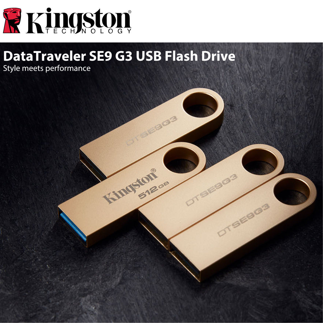 Kingston DataTraveler SE9 G3 USB 3.2 Gen 1 Flash Drive with Gold Casing (128GB) (10-Pack) Bundle