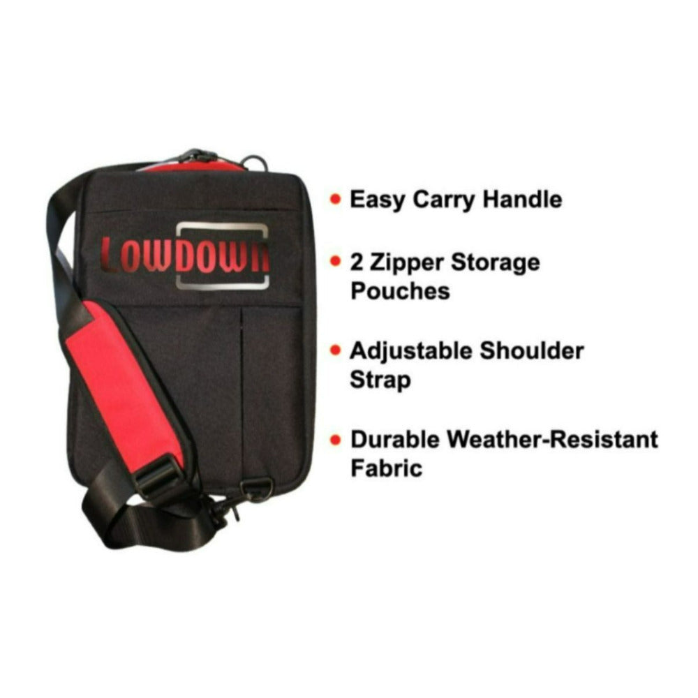 LOWDOWN Custom-Fit Shoulder Bag with Padded Compartment and Adjustable Shoulder Strap (Black)