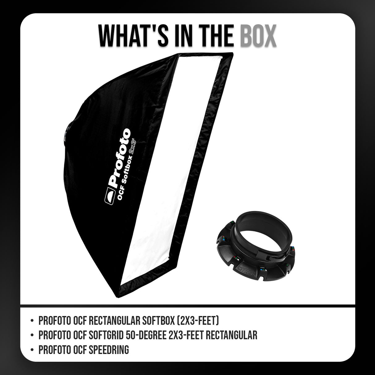 Profoto OCF Rectangular 2x3-Feet Softbox with OCF Softgrid 50-Degree 2x3-Feet Rectangular Bundle
