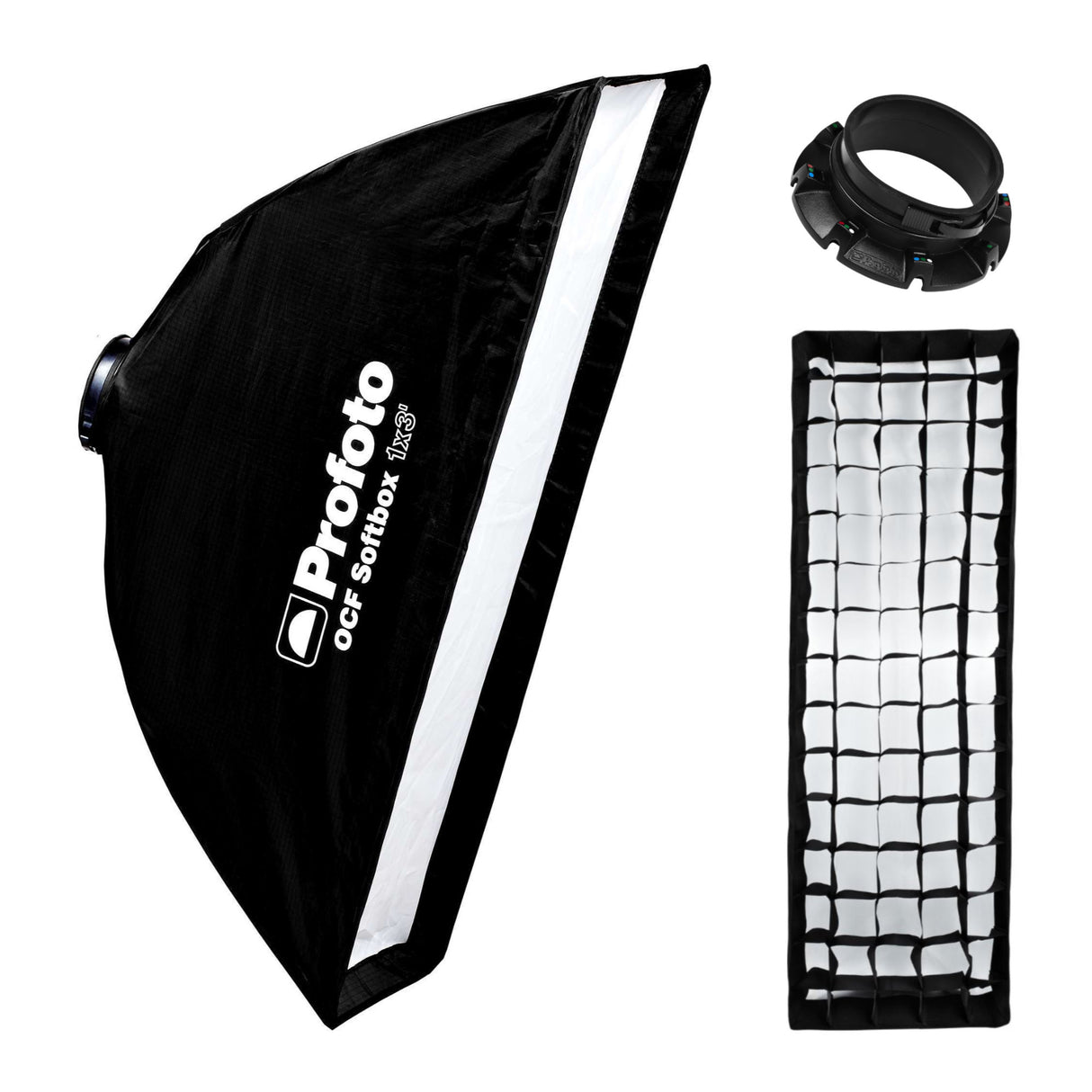Profoto OCF 1x3-Feet Softbox Strip with Profoto OCF Softgrid 1x3-Feet Strip and OCF Speedring Bundle