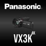 Panasonic VX3 Camcorder with 4K Image Quality and 128GB SDXC 170MBPS Memory Card Bundle