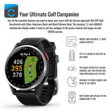 Garmin Approach S44 GPS AMOLED Golf Smartwatch (Silver Aluminum Bezel, Black Silicone Band) Bundle
