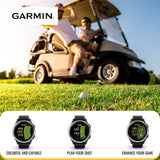 Garmin Approach S44 GPS AMOLED Golf Smartwatch (Silver Aluminum Bezel, Black Silicone Band) Bundle