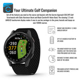 Garmin Approach S50 GPS AMOLED Golf Smartwatch (Slate Aluminum Bezel, Black Nylon Band) Bundle
