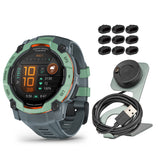 Garmin Instinct 3 50mm AMOLED GPS Smartwatch (Neo Tropic and Twilight Band) and Charger Stand Bundle