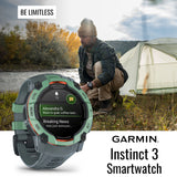 Garmin Instinct 3 50mm AMOLED GPS Smartwatch (Neo Tropic and Twilight Band) and Charger Stand Bundle