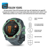 Garmin Instinct 3 50mm AMOLED GPS Smartwatch (Neo Tropic and Twilight Band) and Charger Stand Bundle