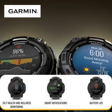 Garmin Instinct 3 50mm AMOLED GPS Smartwatch (Neo Tropic and Twilight Band) and Charger Stand Bundle