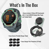 Garmin Instinct 3 50mm AMOLED GPS Smartwatch (Neo Tropic and Twilight Band) and Charger Stand Bundle