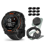 Garmin Instinct 3 45mm Solar GPS Smartwatch with SatIQ Technology (Black) and Charger Stand Bundle