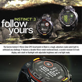 Garmin Instinct 3 45mm Solar GPS Smartwatch with SatIQ Technology (Black) and Charger Stand Bundle