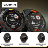 Garmin Instinct 3 45mm Solar GPS Smartwatch with SatIQ Technology (Black) and Charger Stand Bundle