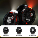 Garmin Instinct 3 50mm Solar GPS Smartwatch (Black with Charcoal Band) and Charger Stand Bundle