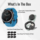 Garmin quatix 7 Standard Edition Marine GPS Smartwatch and Focus Camera Charger Stand Bundle