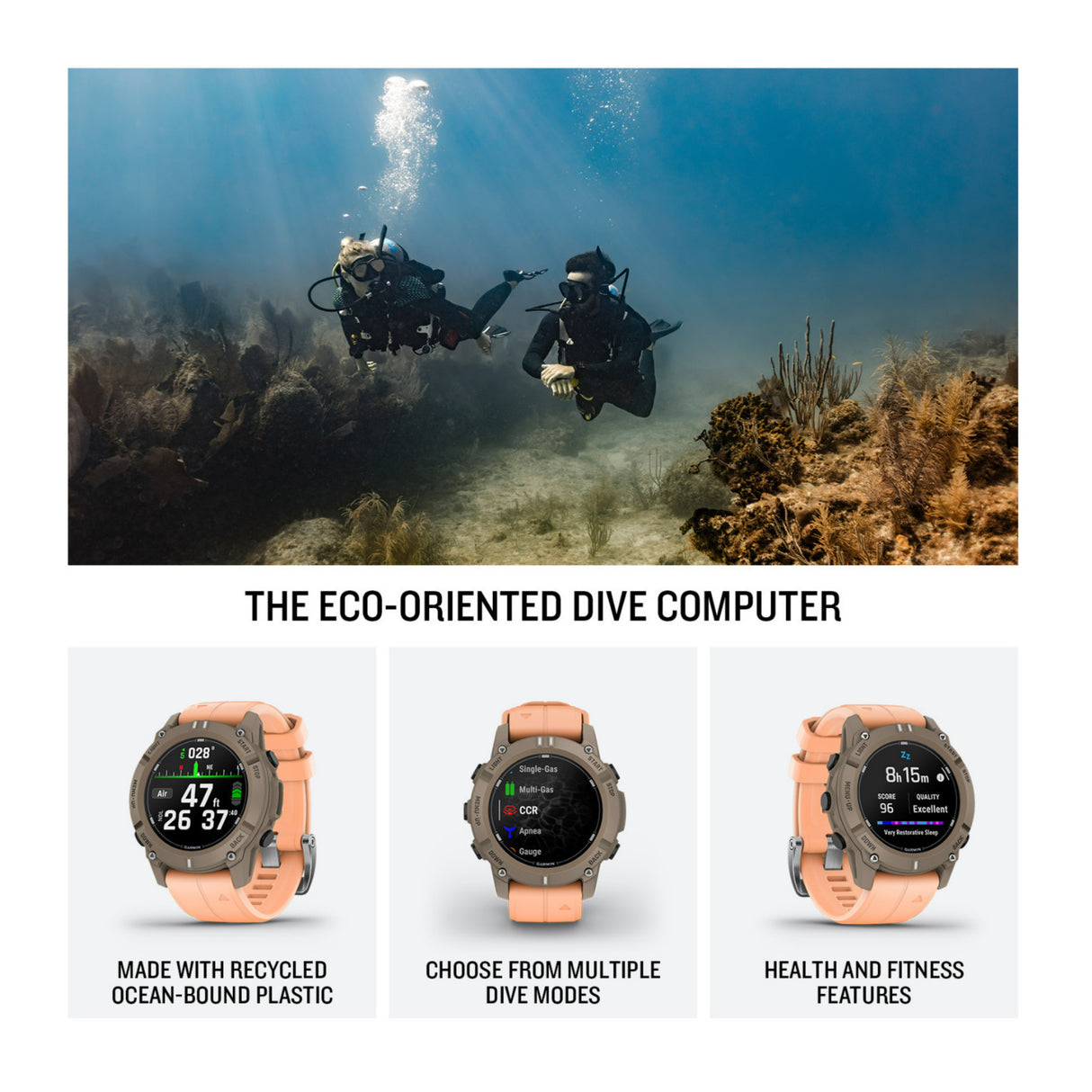 Garmin Descent G2 Dive 45mm GPS Smart Watch (Paloma with Shell Pink Band)