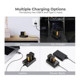 K&F Concept 7.4V 2280mAh 2-Pack Rechargeable Li-Ion Battery Charger Set for Sony Alpha Series