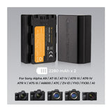 K&F Concept 7.4V 2280mAh 2-Pack Rechargeable Li-Ion Battery Charger Set for Sony Alpha Series