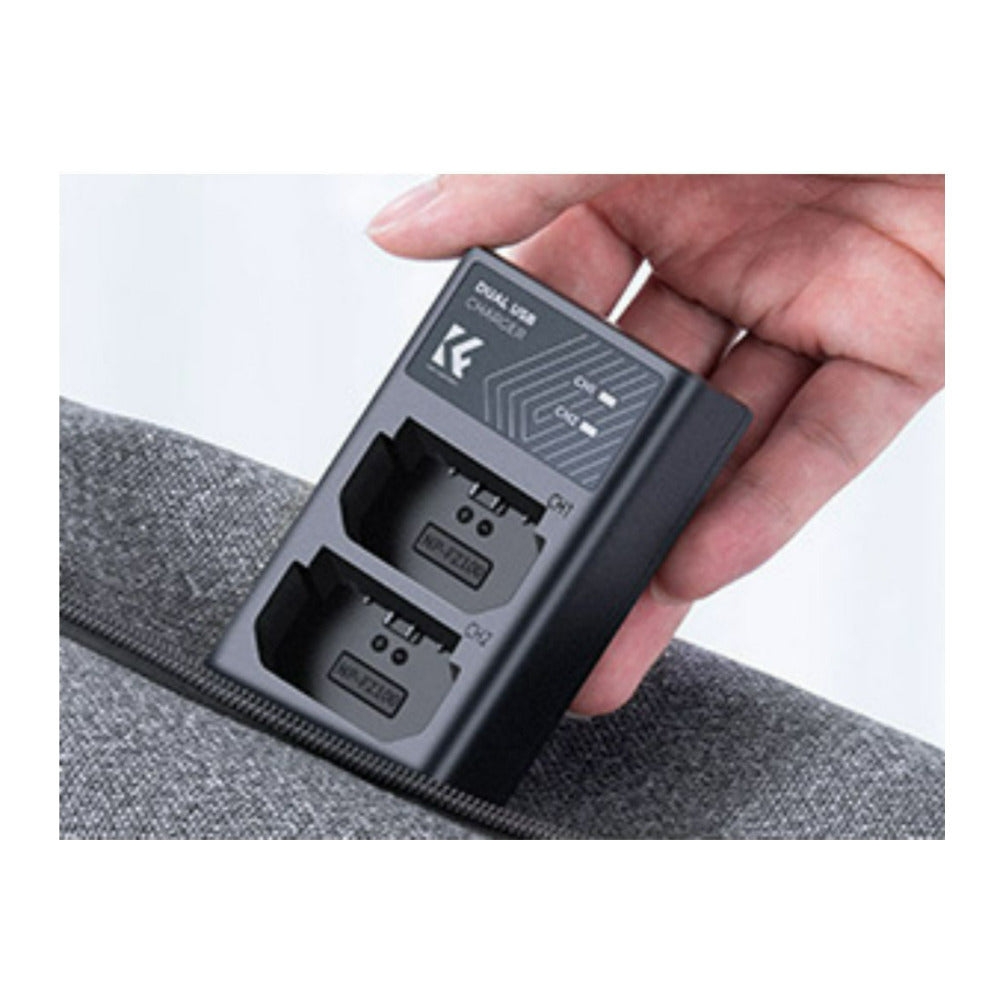 K&F Concept 7.4V 2280mAh 2-Pack Rechargeable Li-Ion Battery Charger Set for Sony Alpha Series