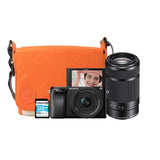 Sony Alpha a6100 24.2MP APS-C Mirrorless Camera and 16-50mm, 55-210mm Lens with Camera Bag Bundle