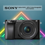 Sony Alpha a6100 24.2MP APS-C Mirrorless Camera and 16-50mm, 55-210mm Lens with Camera Bag Bundle
