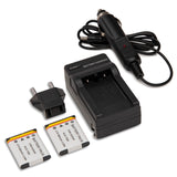 Koah Pro Rechargeable Lithium-Ion Battery 2-Pack and Charger for Kodak KLIC-7006