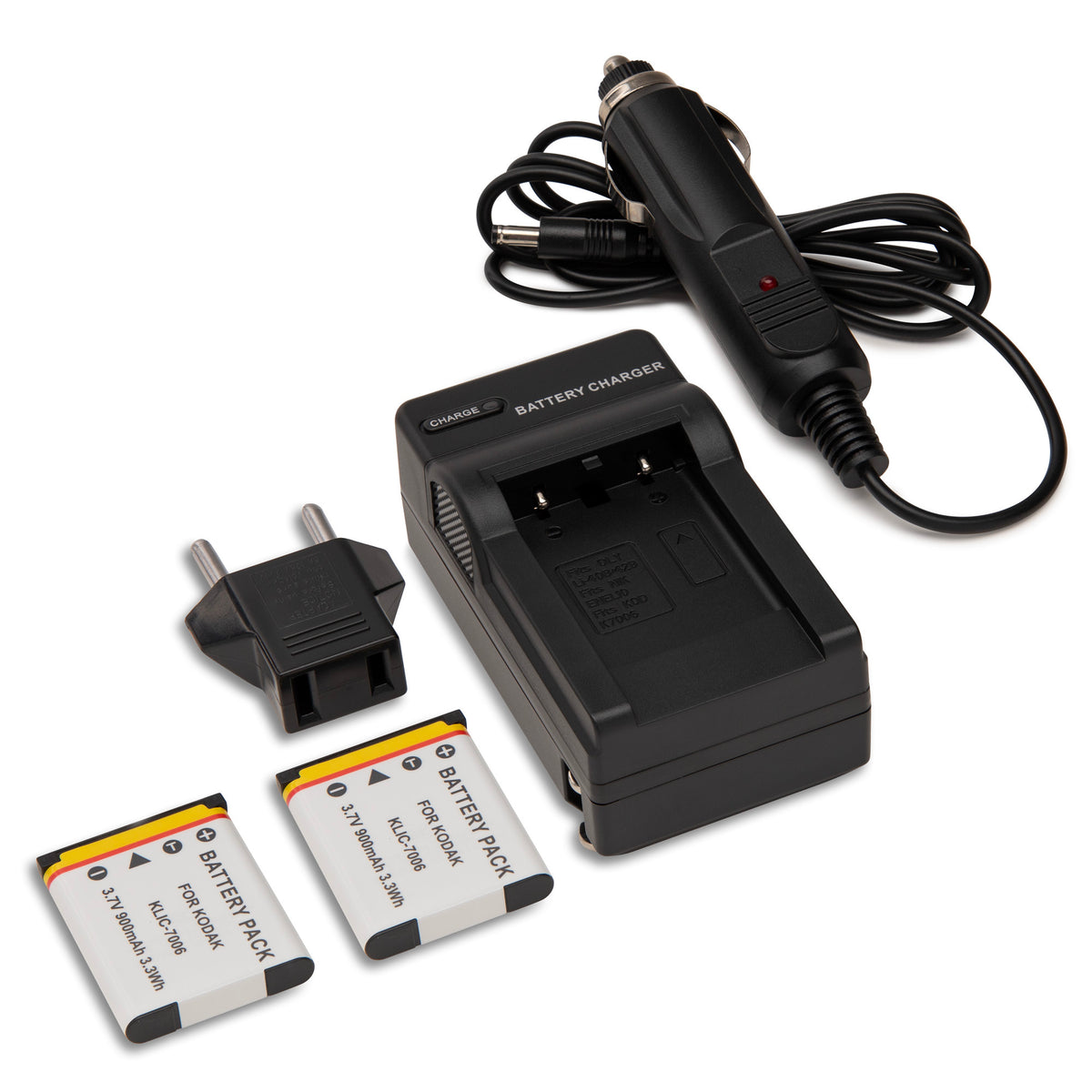 Koah Pro Rechargeable Lithium-Ion Battery 2-Pack and Charger for Kodak KLIC-7006 (Open Box)