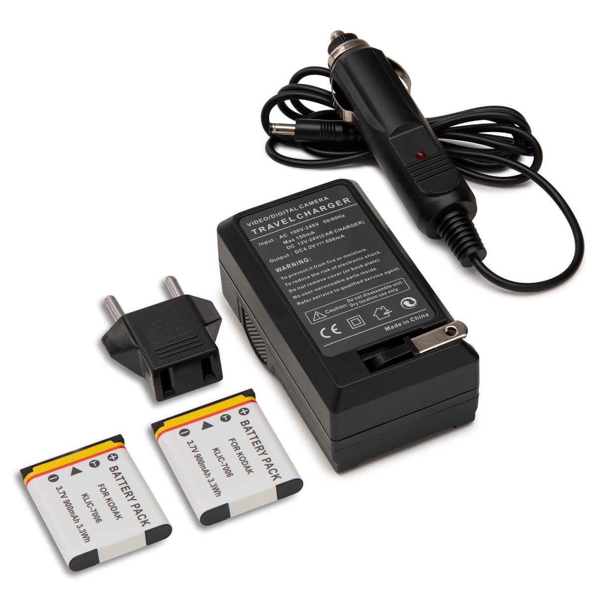Koah Pro Rechargeable Lithium-Ion Battery 2-Pack and Charger for Kodak KLIC-7006 (Open Box)