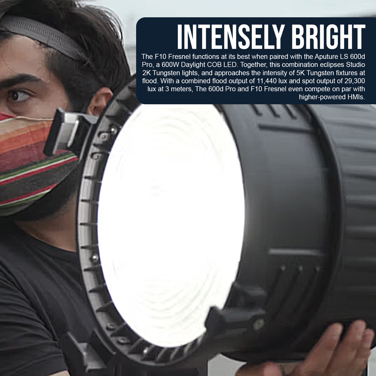 Aputure F10 Fresnel with Aputure F10 Barndoors for LS 600d Fresnel Attachment Bundle