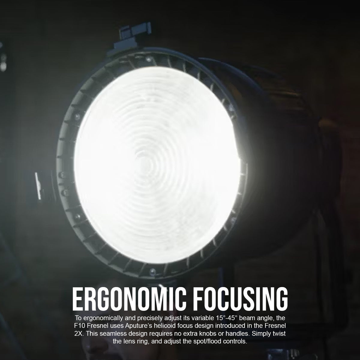 Aputure F10 Fresnel with Aputure F10 Barndoors for LS 600d Fresnel Attachment Bundle