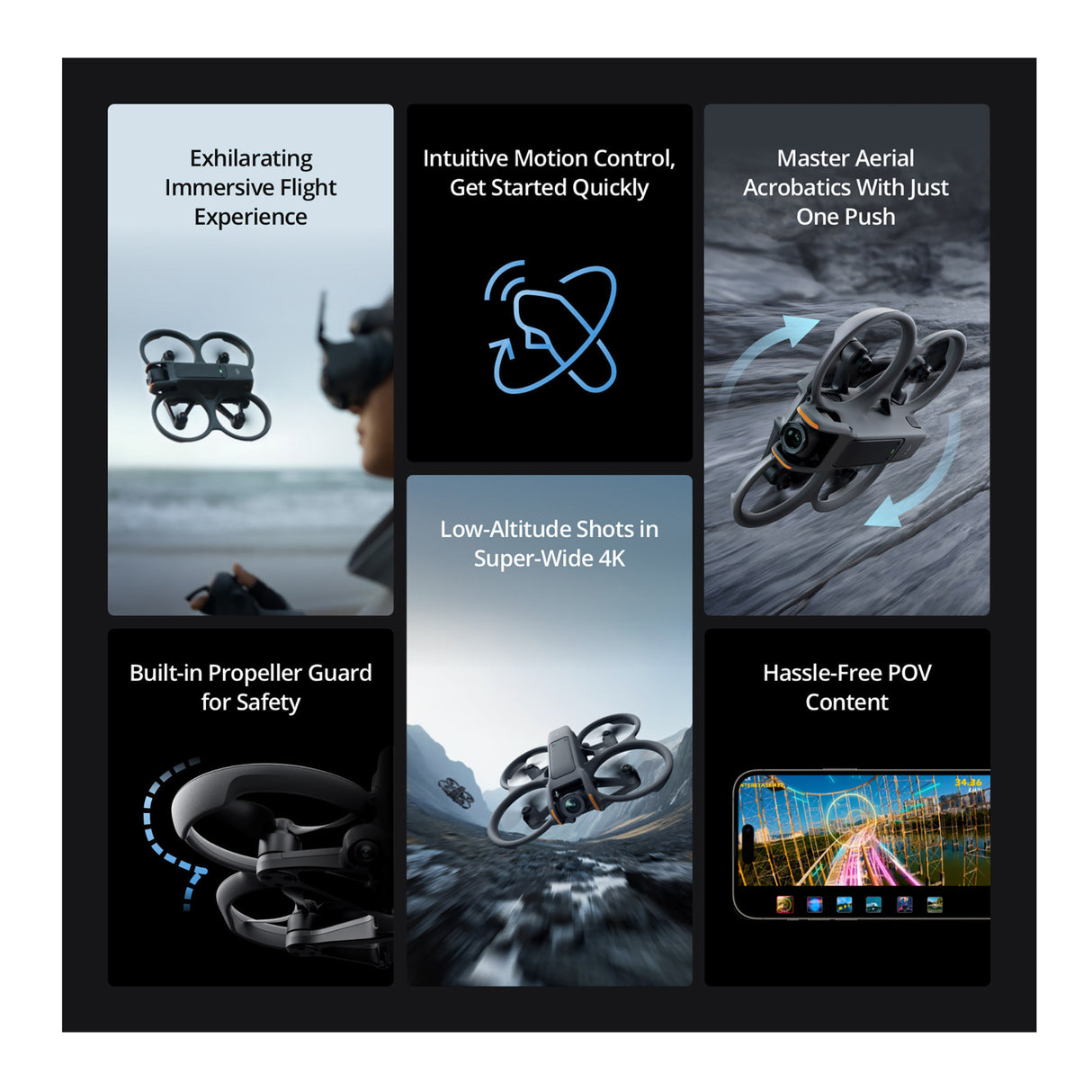 DJI Avata 2 FPV Fly More 3-Batteries Combo Drone with Care Refresh 2-Year Physical Plan Card Bundle