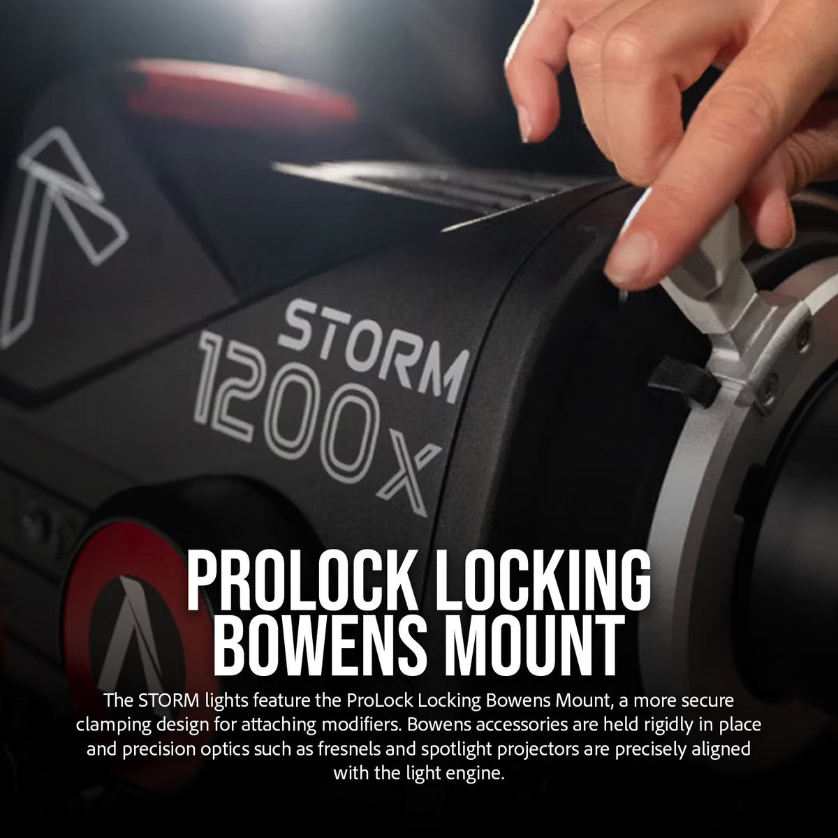 Aputure STORM 1200x Dual-Color Point Source Light Fixture (Black) with Bowens Mount Fresnel Bundle