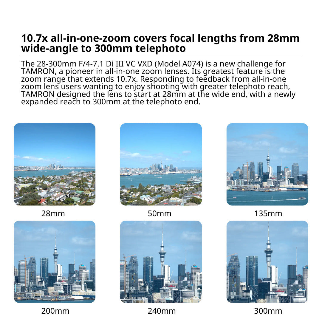 Tamron A074S 28-300mm F4-7.1 Di III VC VXD Zoom Lens (Black) and Z-Series NP-FZ100 Battery Bundle