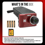Kodak PIXPRO FZ45 Friendly Zoom Digital Camera (Red) and Folding Storage Travel Case Bundle