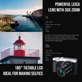 Panasonic LUMIX ZS99 30x Zoom Point Compact Digital Camera (Silver) and Memory Card Bundle