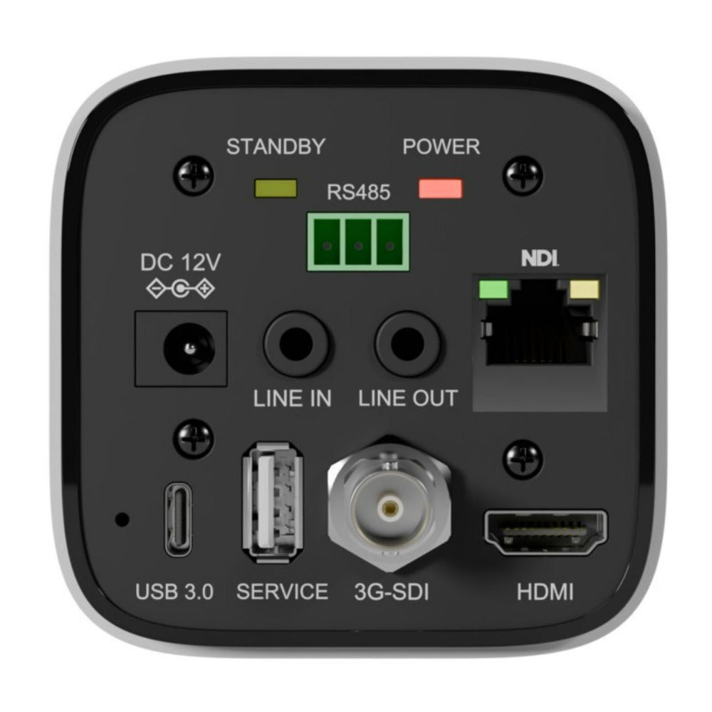 PTZOptics Studio 4K Camera with 12x Zoom, NDI HX2 Connectivity, and 16x Digital Zoom (White)