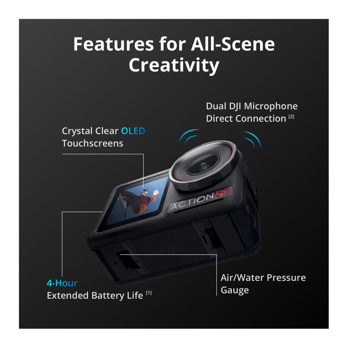 DJI Osmo Action 5 Pro Adventure Combo with Carrying Case and 128GB SDXC MicroSD Memory Card Bundle