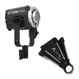 Aputure STORM 80c IP65 80W Full-Color Compact Point Source Fixture (Black) with Mini Softbox Bundle