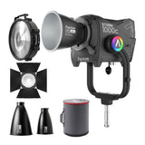 Aputure Storm 1000c Point-Source Fixture with Wide Hyper Reflector (Black) with Black Fresnel Bundle