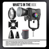 Aputure Storm 1000c Point-Source Fixture with Wide Hyper Reflector (Black) with Black Fresnel Bundle