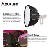 amaran Light Dome Mini SE Bowens Mount Octagonal Softbox and amaran Light Control Grid Bundle