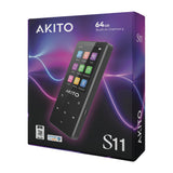 Akito S11 Compact Kosher MP3 Player with 64GB Memory and Recorder (No Video, Internet or Radio)