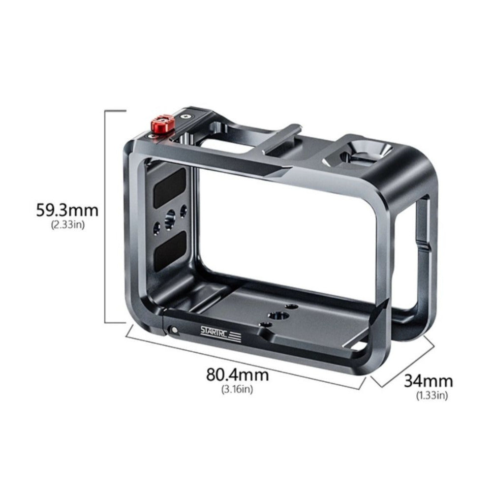 STARTRC Metal Camera Cage for DJI Osmo Action 5 Pro Camera with Full Protection (Metallic Silver)