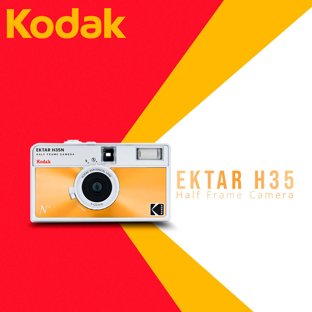 Kodak Ektar H35N 35mm Half Frame Film Camera with Star Filter (Glazed Orange) with Film Roll Bundle
