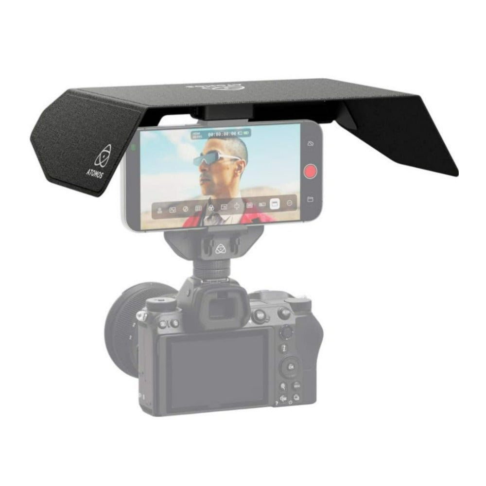 Atomos Black Sunhood with Laminated Glass Fiber Sun Visor for Ninja Phone