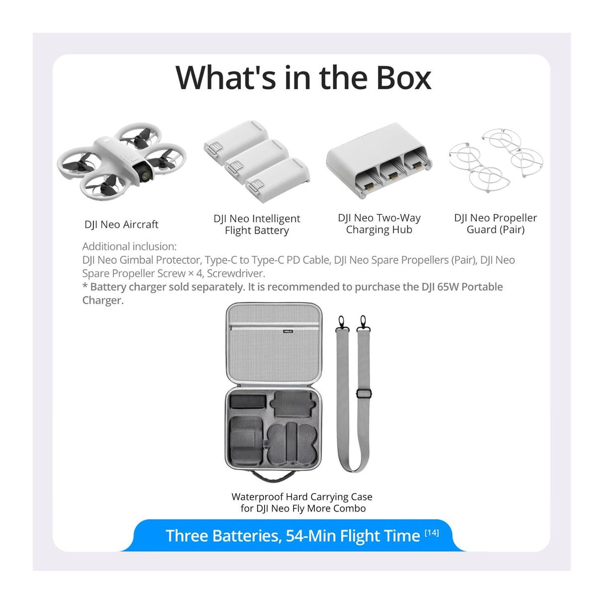 DJI Neo Palm Sized Lightweight Drone Combo with Six Intelligent Shooting Modes with Customized Case