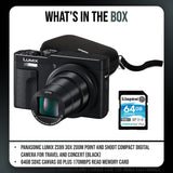 Panasonic LUMIX ZS99 30x Zoom Point and Shoot Compact Digital Camera (Black) and Memory Card Bundle
