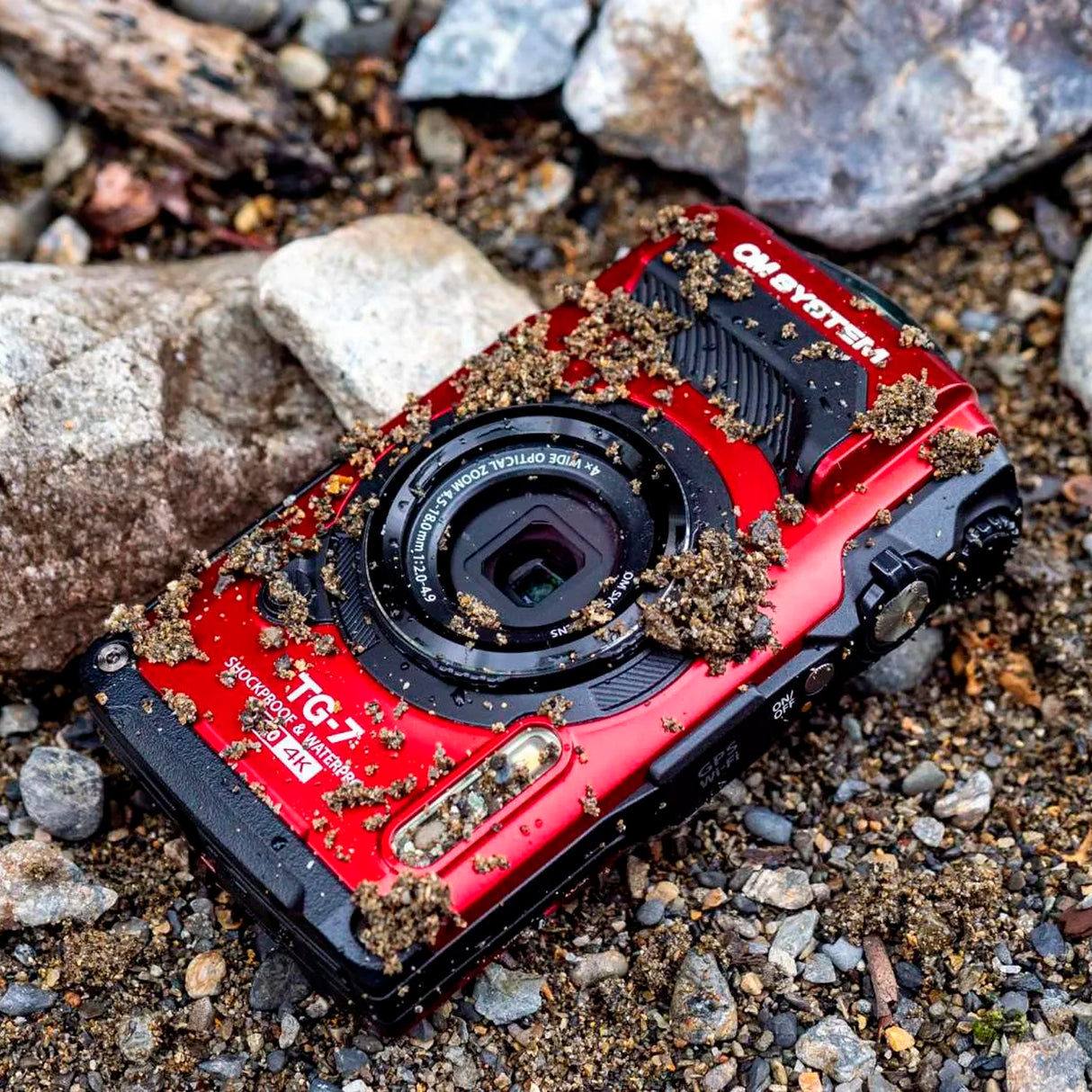 Olympus Tough TG-7 12MP Digital Camera with F2.0 Lens (Red) with Rechargeable Li-Ion Battery Bundle